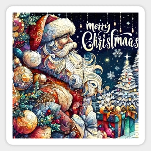 Captivating Christmas: Unleash Cheer with Unique Santa Claus Illustrations! Magnet